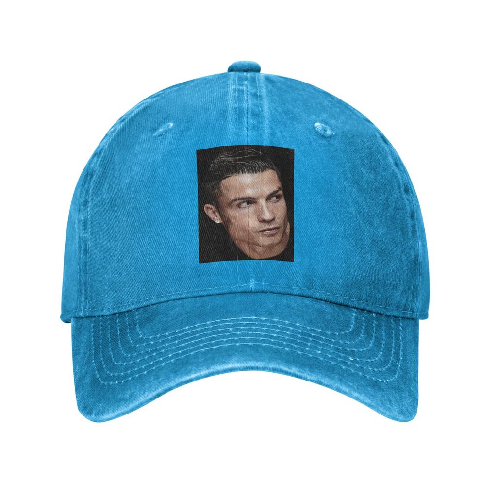 Christiano Ronaldo Baseball Caps Fashion Washed Denim Hats Outdoor Adjustable Casquette Hip Hop Baseball Cowboy Hat for Unisex