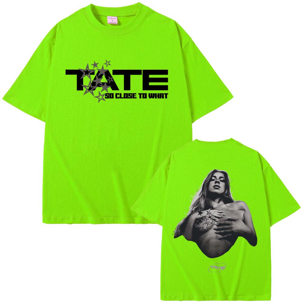 

Певица Тейт Макрей Альбом Так близко к чему 2025 Мировой тур Принтованные футболки Мужская Женская Мода Поп-музыка Футболки Оверсайз футболка 4XL
