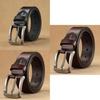 High Quality Men Belt Retro Pin Buckle Genuine Leather Waistband Alloy Buckle Pd401 Brown