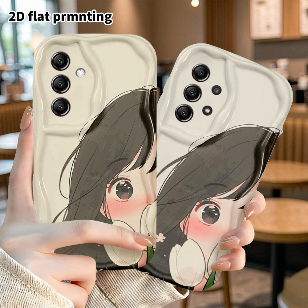 Phone Case: 2D Flat Samsung Galaxy A34 A35 M05 M06 S20 S22 S21 FE Plus 5G Protective Case, Tulip Girl, Perfect Christmas and Halloween Holiday Gift