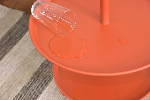 AZUMAYA Kuka Side Table, PT-88OR, 42cm Wide, Orange, 42cm Deep X 55cm High