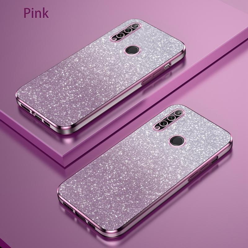 Shiny Glitter Plating Silicone Case for Huawei Y9 Prime Y7 2019 Coque Camera Lens Soft Back Cover