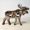 Creative Wooden Animal Desktop Ornaments: Multi-Layer Carved Décor