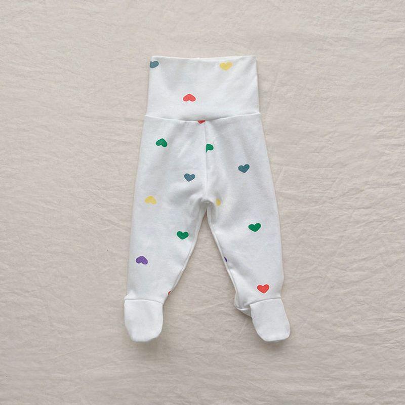 

Newborn Clothes 2023 Autumn Colorful Heart-Shaped Foot-Covering Baby Jumpsuit Unisex Baby Romper Onesie Y5225 Colorful Love Stockings 90 cm