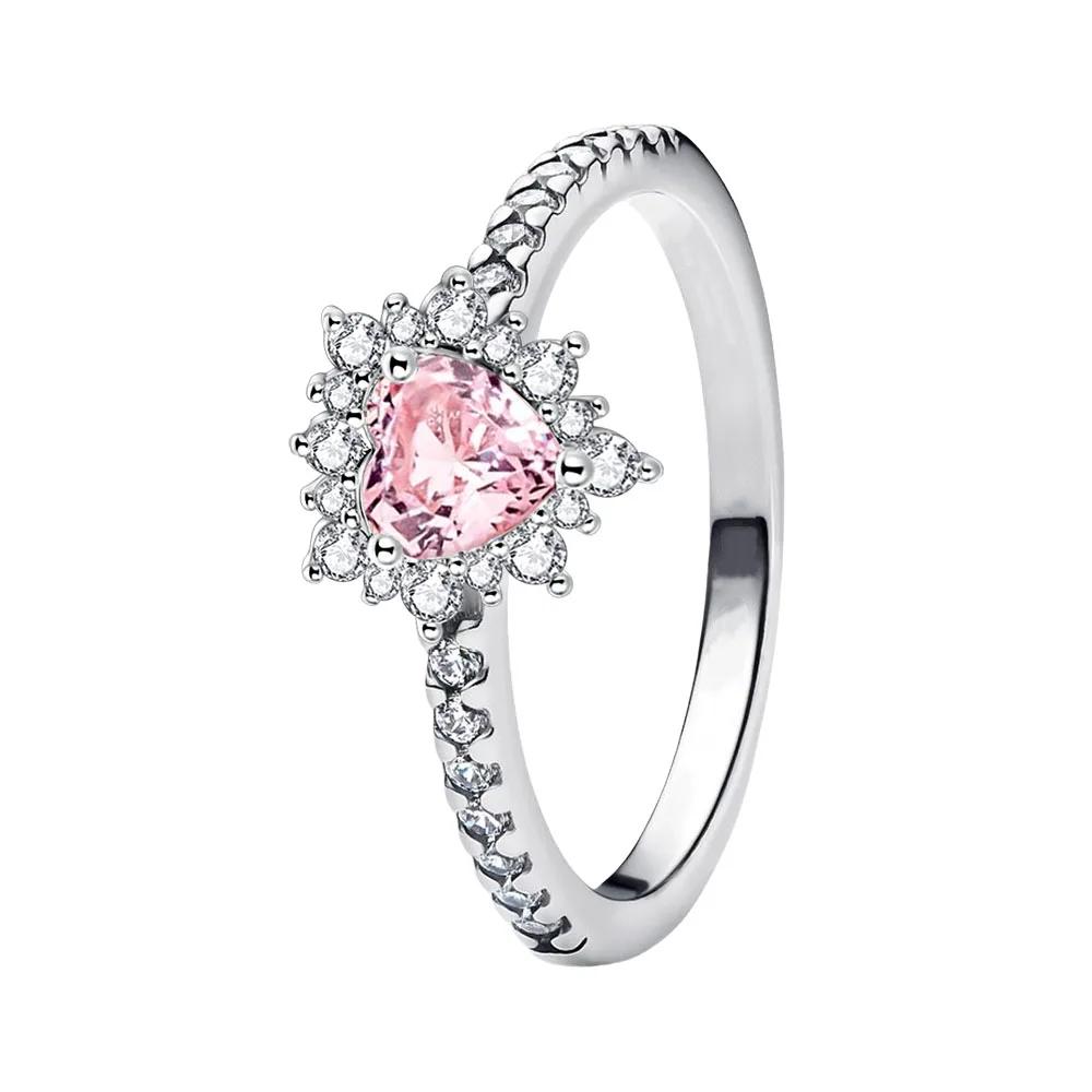 Authentic Genuine Copper Ring Design Colorful Heart Crown Bow Moon Shell Crystal For Women Valentine'S Birthday Occasion Jewelry Creation