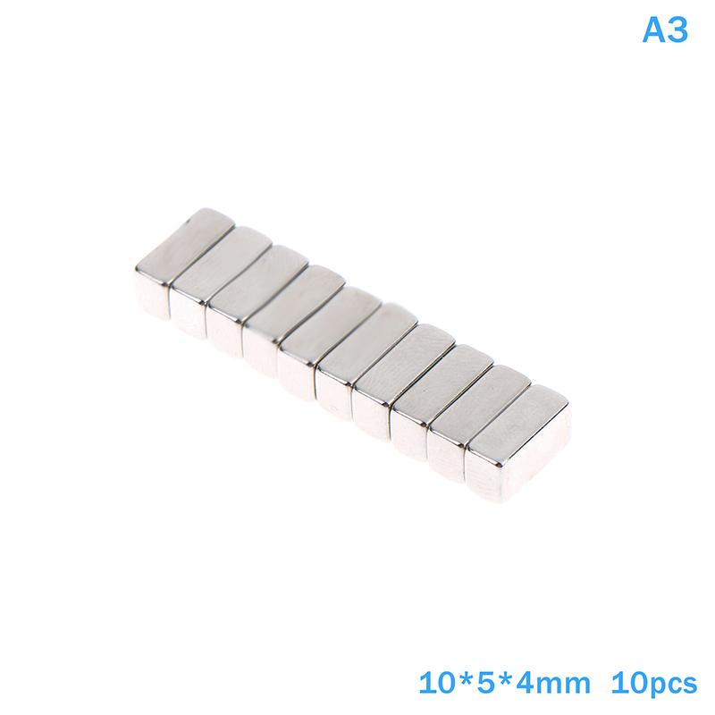 10 Stück Magnete in verschiedenen Größen Starker Neodym-Magnet N35 Ndfeb Permanentmagnetische Imanes Block Leistungsstarke Magnete Kühlschrank