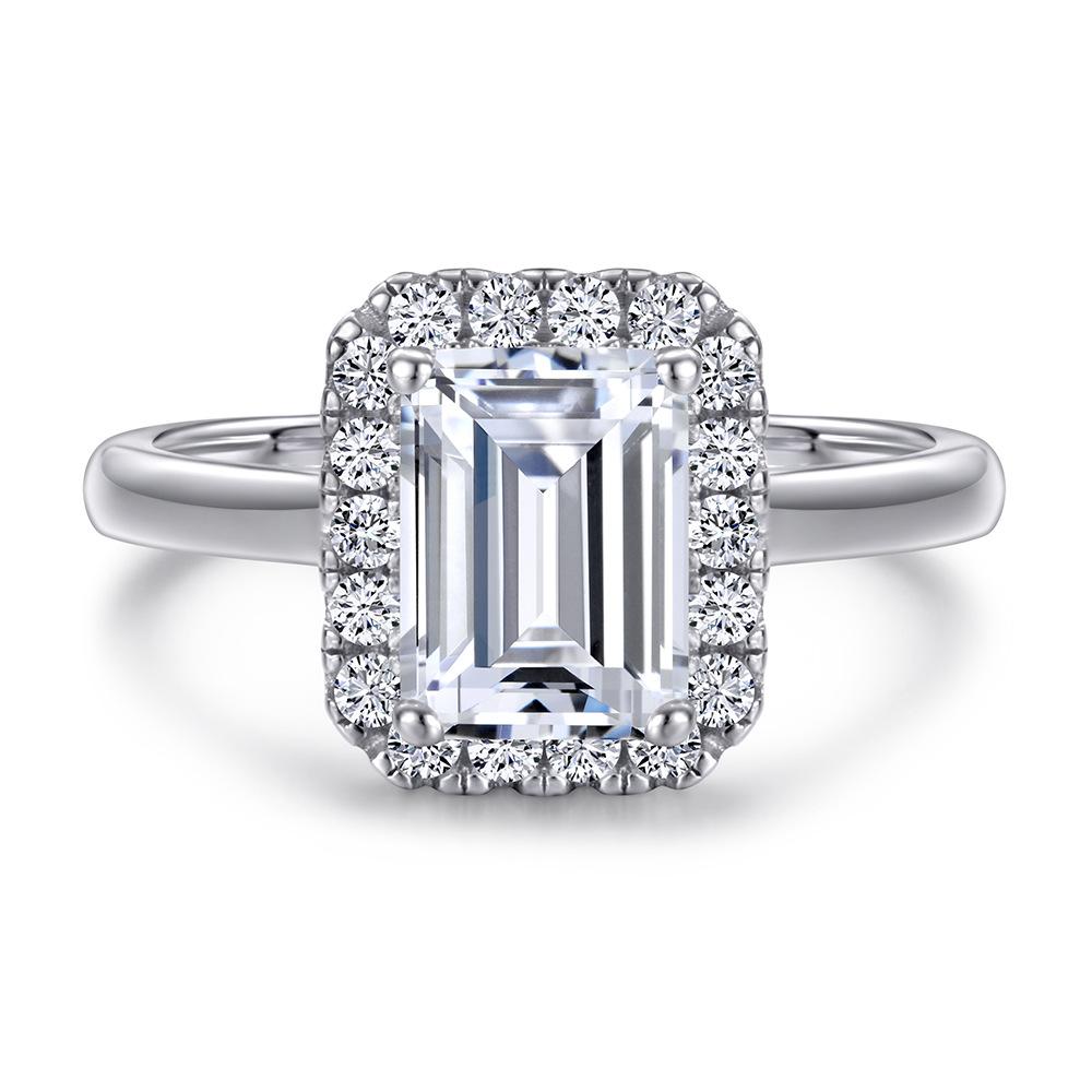 Lindon Classic 925 Sterling Silver Zircon Ring Gioielli da donna Promessa di matrimonio Regalo per feste