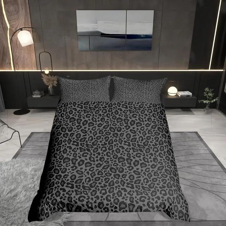 

Leopard Patern Soft Duvet Cover Animal Print Chetah King Beding Set for Children Kids Man plus Woman Premium Warm Comforter Cover Golden Bedspread 100*200cm Single