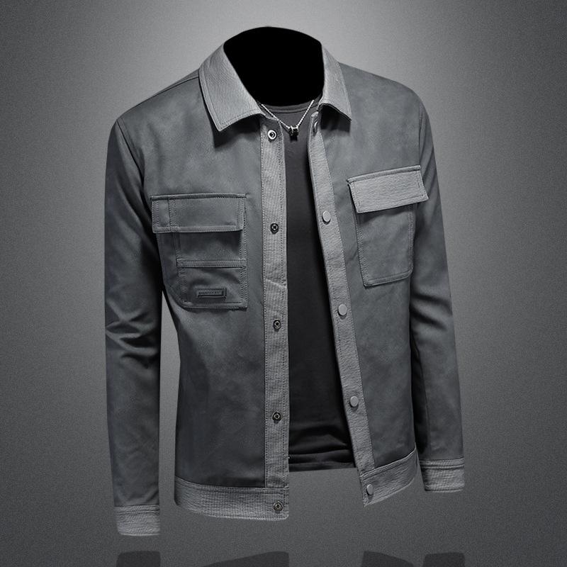 Und Neuer Stil Wendbare Lederjacke Herren Europäischer Bahnhof Business Casual Ledermantel Slim Fit Mode Oberbekleidung 6317
