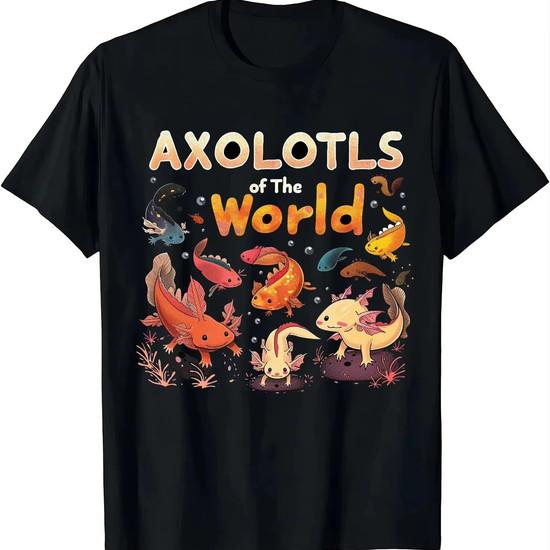 I AXOLOTL QUESTIONGS Children Boy Girl T Shirt 2026 New Summer Short Sleeve T-Shirt Cute Style kidS Casual SPORTS Tops