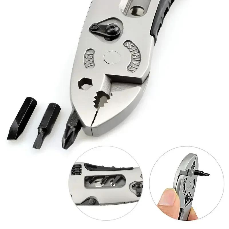 Portable Pliers Pocket Screwdriver Set - Accessories for Handyman,Adjustable Wrench,Screwdriver,Pliers,Knife Compact,Multitool