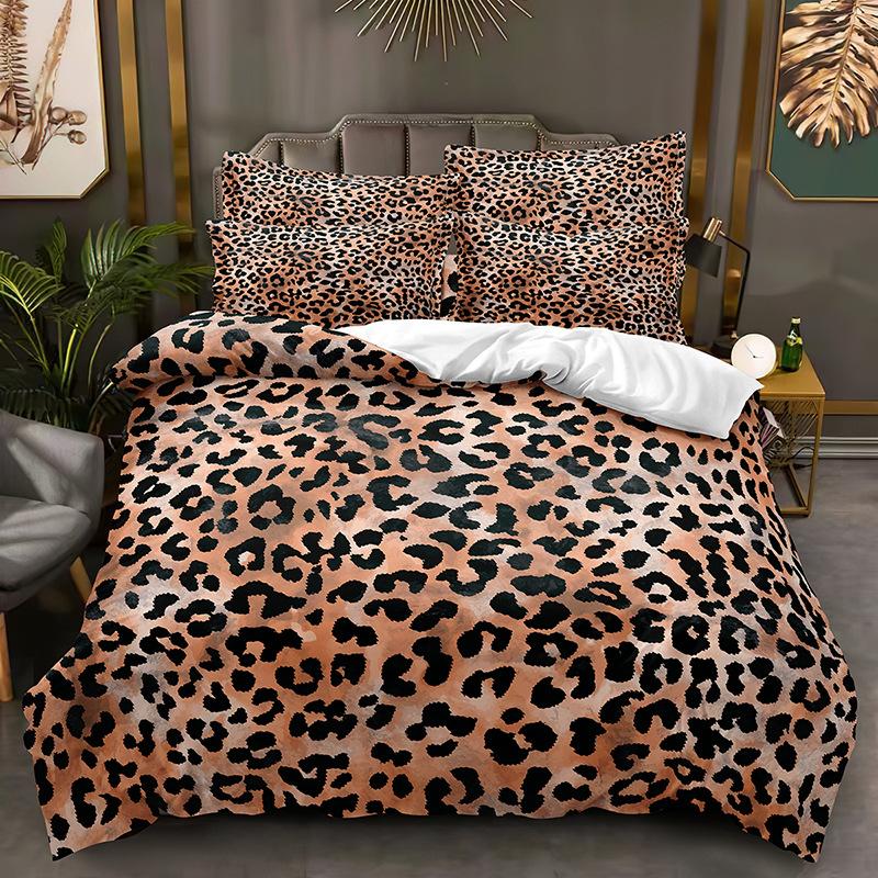 Leopard Print Texture Series Three-Piece Set, Duvet Cover, Grinding Kit Digital Printing