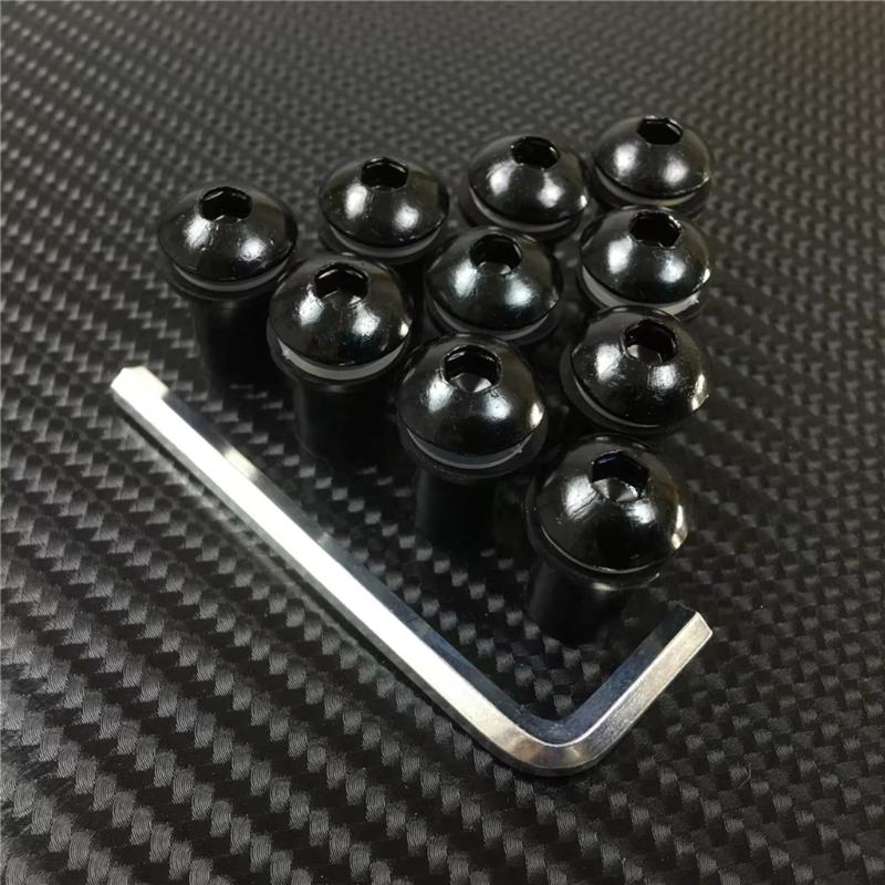 10pcs Motorcycle M5x16mm Windscreen Screw Bolts Nuts Universal Windshield Aluminum Fastener Kit Motorbike Accessories