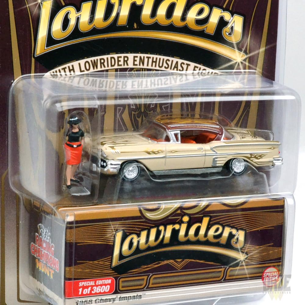 RACING CHAMPIONS 164 Scale “MiJo Exclusive - Lowriders - 1958 Chevy Impala with Figure”