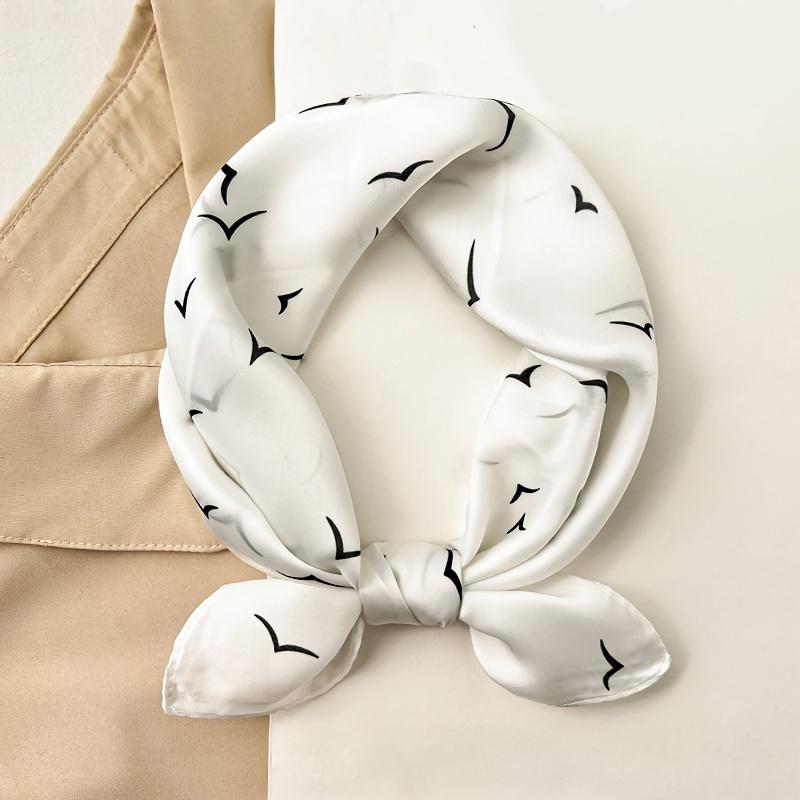 Fashion 70*70cm Print Silk Scarf For Women Spring/summer Soft Satin Square Bandana Shawls Luxury Scarves Hijab Wrap