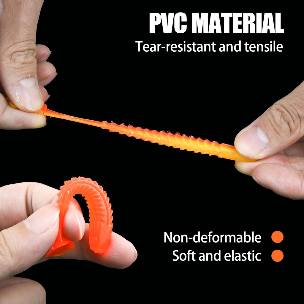 20Pcs Duck-Foot Soft Baits Lures 6.5cm PVC Material, Fish-Attracting Smell, Tear-Resistant And Bite-Resistant, Large Amplitude A