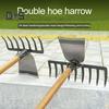 2-in-1 Weeding Rake Garden Hoe And Rake Heavy Duty Hand Weeder Gardening Hoe for Weeding Soil Loosening Landscaping
