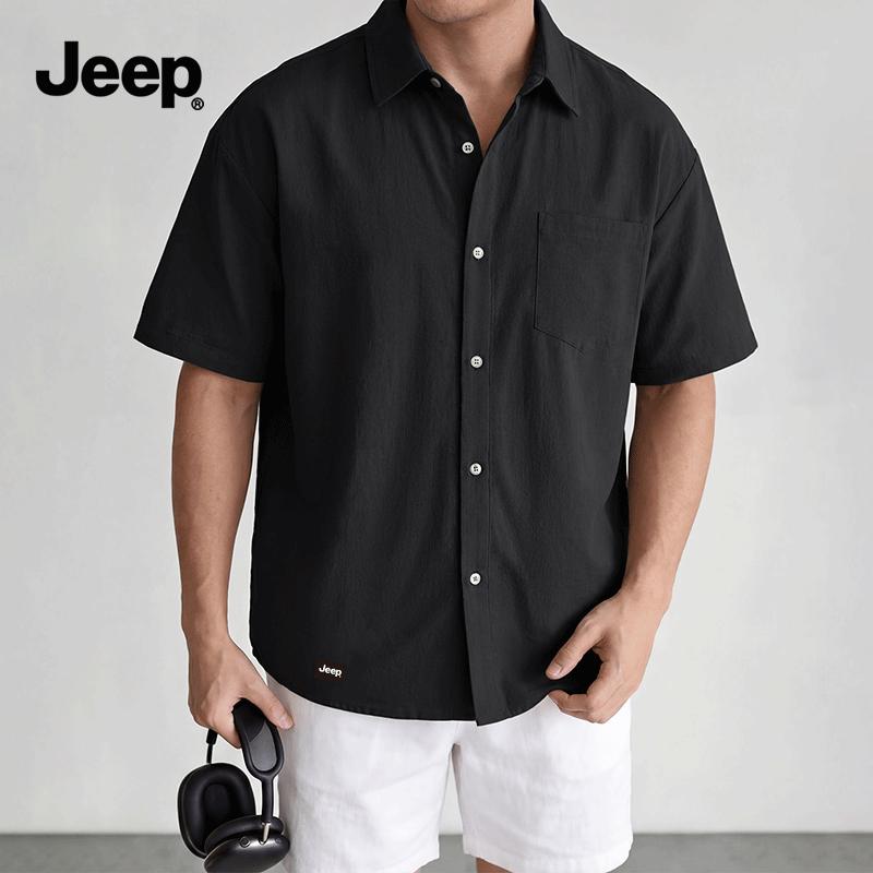 

Jeep Men s Ice Silk Short Sleeve Lapel Shirt 2XL