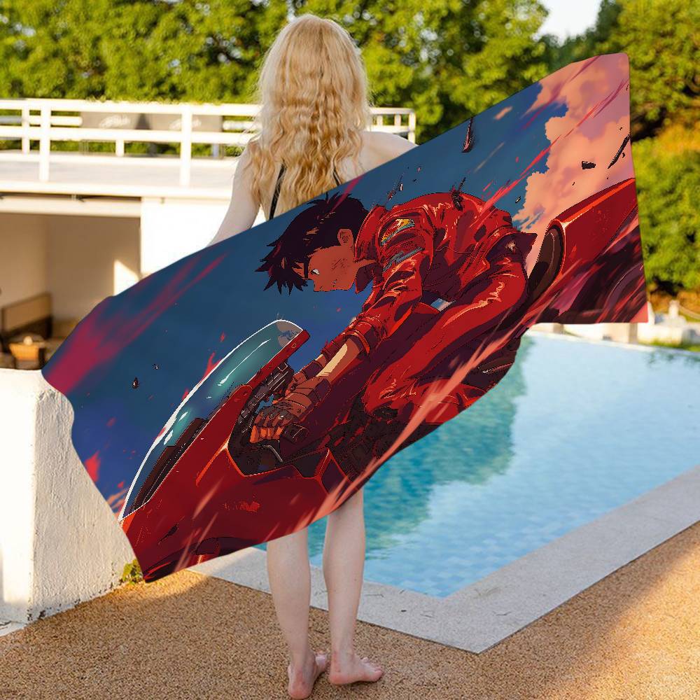 Superpower Energy Body A-akira Anime Bath Towel Microfiber Soft Water Absorbing Breathable For Kids Decorative Beach Towel