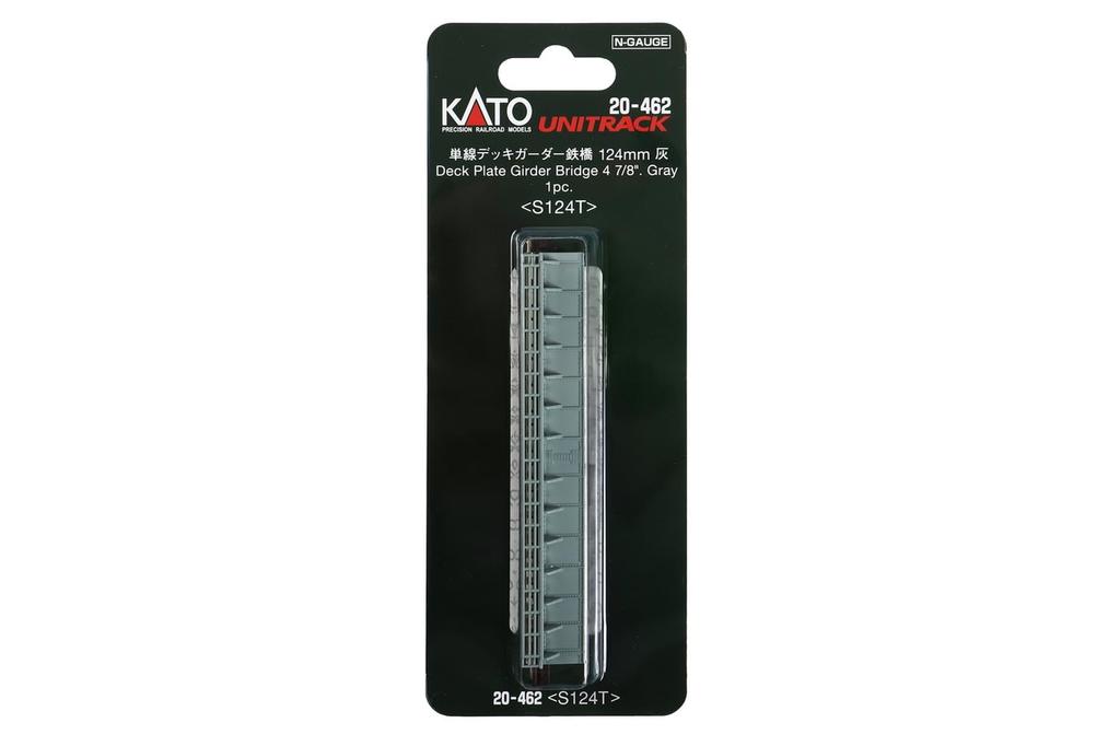 KATO N Gauge Single Track Deck Girder Model Railroad Supplies Bridge, Grey, 20-462,
