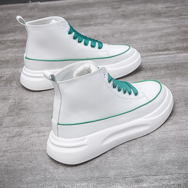 Herrenschuhe Herbst und Winter neue High-Top-Lederstiefel Freizeitschuhe Europäische weiche Sohlen schlicht und vielseitig Trendmode Wenzhou