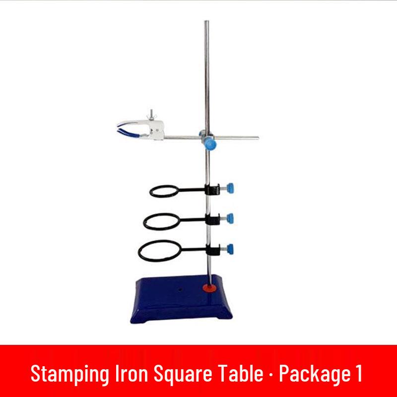 Laboratory Iron Stand Set with Plastic & Metal Butterfly Clip, Square Base, Flask Clamp for Junior High School Chemistry