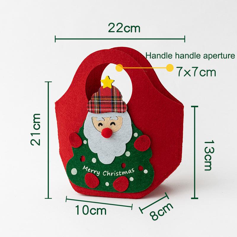 1PCS Christmas Gift Bag Creative Felt Cloth Children Candy Gift Bag Christmas Eve Handheld Portable Apple Bag