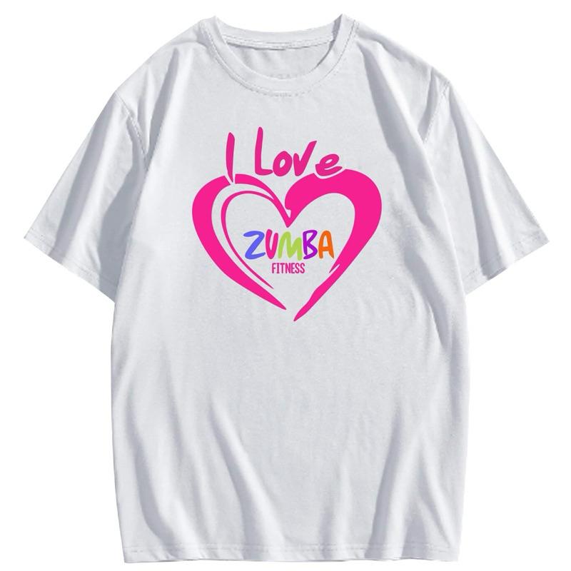 Tricou I Love Zumba Dance Heart Haine pentru femei Funny Letter Femme topuri de moda tricou supradimensionat