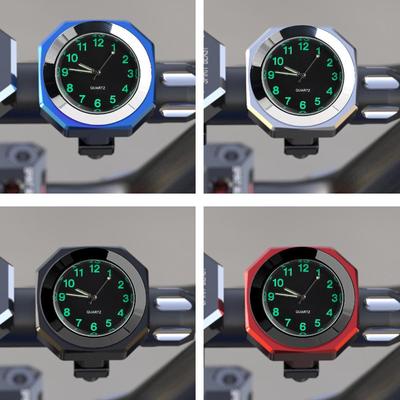 Vattentät styrfäste klocka Universal 18-22 mm motorcykelklocka med skiftnyckel Motorcykel Quartz klocka Aluminium självlysande klocka Cykeltillbehör