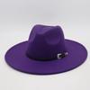 Flat Edge Jazz Hat, Men'S And Women'S Felt Hat, European And American Hat 9.5 Large Brim, High-End Hat, Elegant Foreign Trade Cross-Border Top Hat