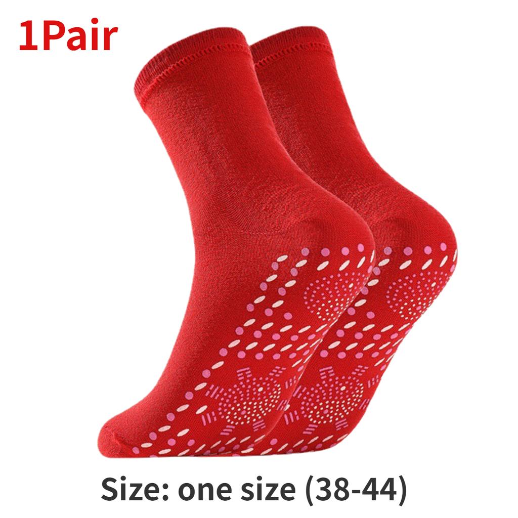 1/2Pair Self-heating Socks Winter Thermal Heated Socks Soft Elastic Thicken Anti-Slip Socks For Women Men Skiing Foot Warmer