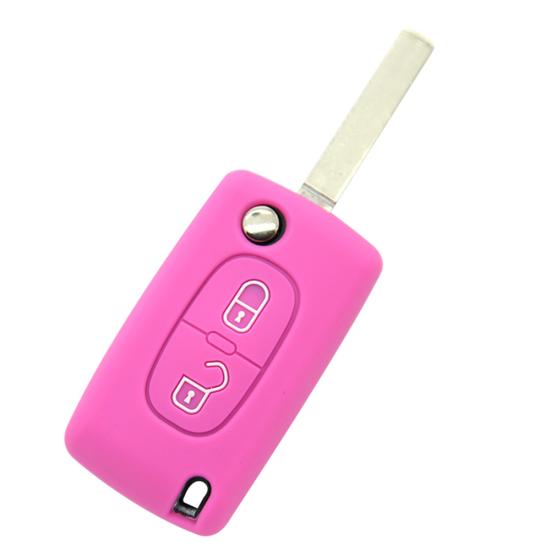 2 Buttons Silicone Remote Key Car Vehicle Case Cover for Peugeot Citroen