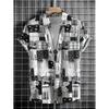 Hawaiian Shirts Geometry Men's Color Block Graphics Beach Vacation Short Sleeve Fashion Buttoned Tops