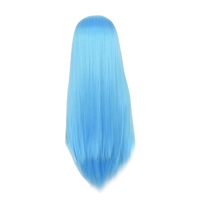 Aotu World Lemon Cosplay Wig 70Cm Long Straight Hair Light Blue Heat Resistant Synthetic Halloween Party Anime Wigs