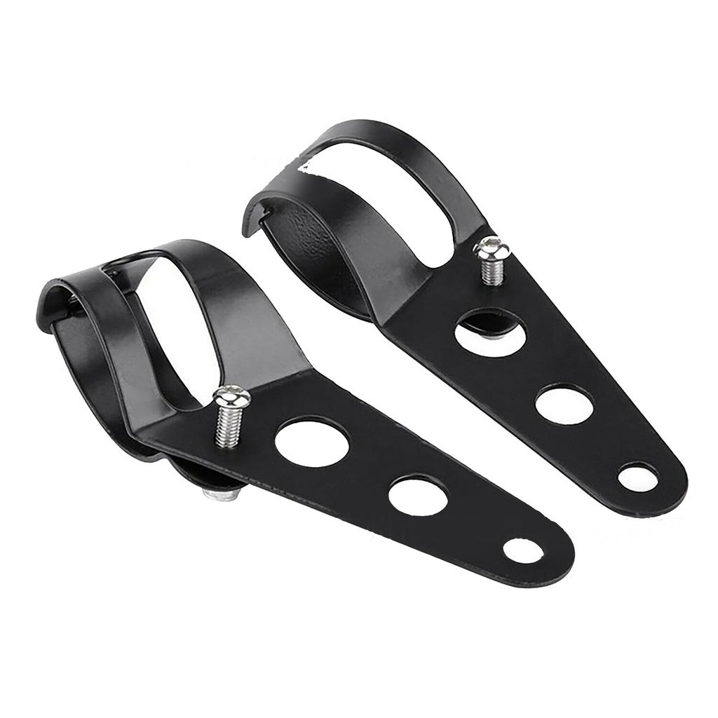 2 Pcs Motorcycle Headlight Bases Black Front Light Mounting Adjustable Bracket Clamp for 35?43mm