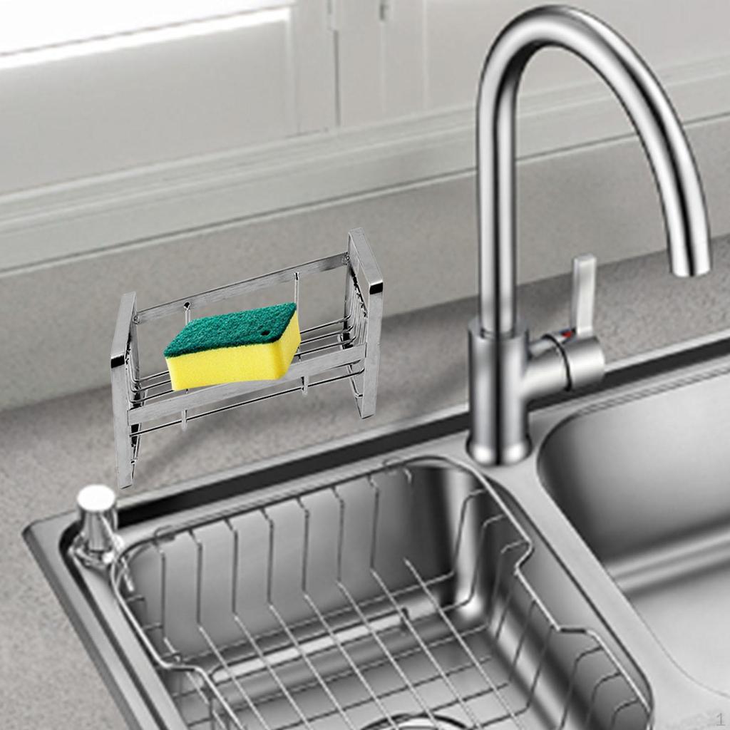 Sink Storage Organizer Kitchen Soap Dispenser 304 Stainless Steel Dish Cloth Hanger