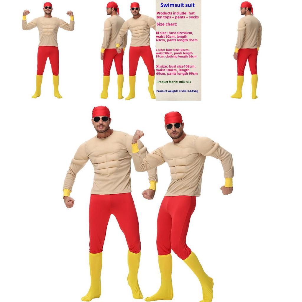 Halloween Costume With Polyester Fabric Funny Muscle Suit For Party Dress Up