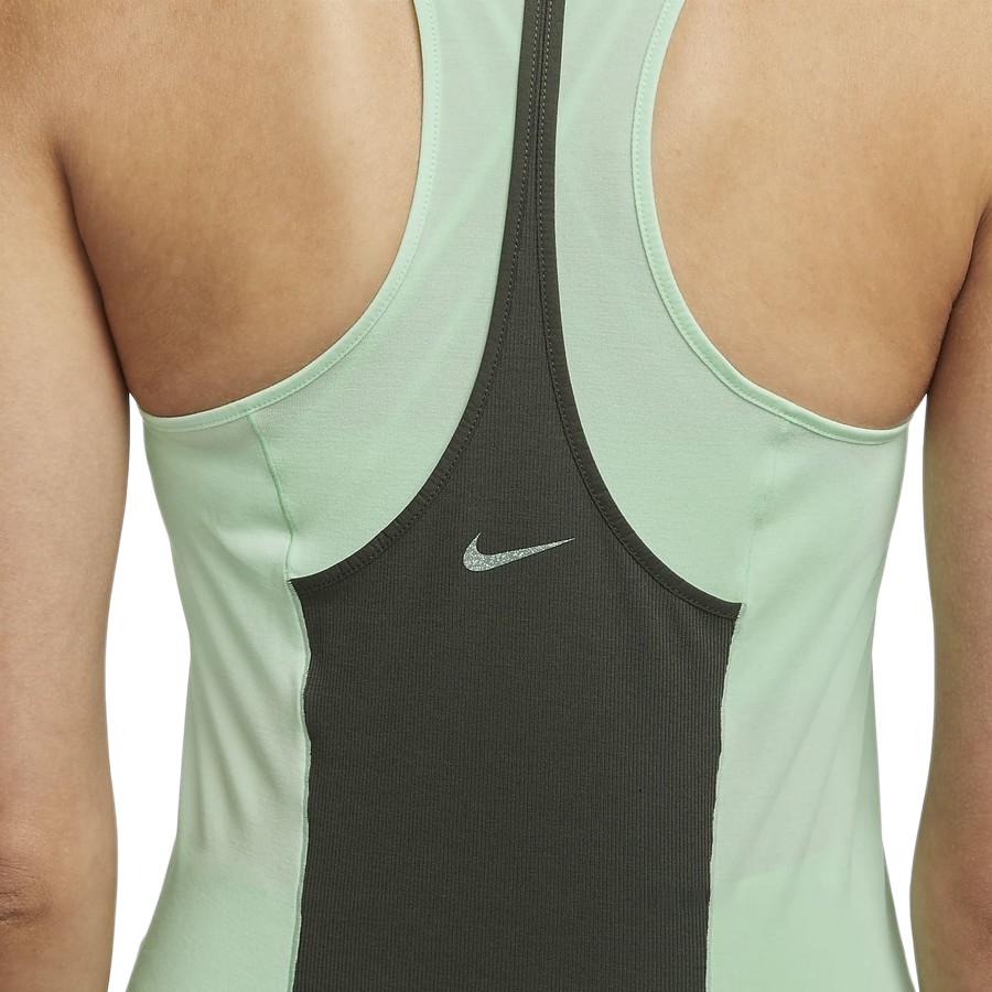 Nike Dri-Fit Luxe Ribbed Breathable Tank Top Women Tops Green DM7005-379