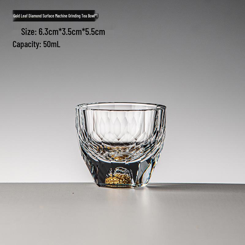 Gold Foil Shot Glass Set – Crystal White Wine Cups, Customizable with Logo