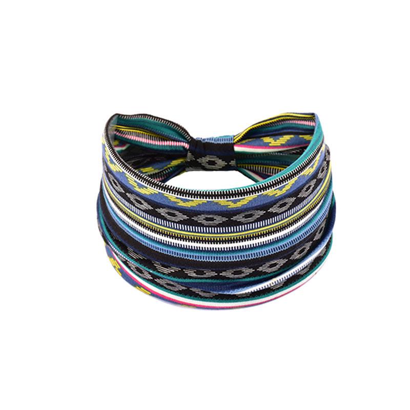 Women's Paisley Sport Yoga Headband - Sweat-Absorbing, Elastic Cotton, Bohemian Style