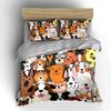 Colorful Dog-Themed Decor Set Bedding Set with 1 Duvet Cover 2 Pillowcases Single Double King Queen, Gift