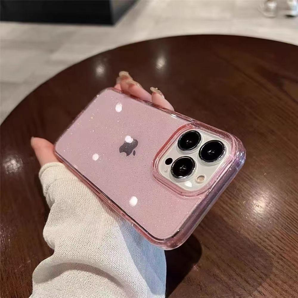 

Роскошный Прозрачный Чехол для Телефона с Блестками и Стразами для iPhone 17 Air 16 Pro Max 15 14 13 12 11 XS XR 7 8 Plus 16e Ударопрочный Мягкий Чехол iPhone17 Pro Max