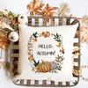 Hello Pumpkin Printed Pillow Case Autumn Party Decor Home Cushion Cover Fall Holiday Pillowcase Thanksgiving Halloween Best Gift