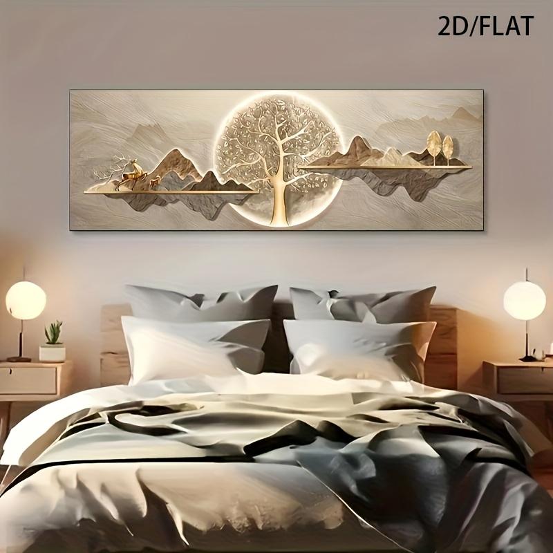 1 nordischer High-End-moderner minimalistischer Stil Wanddekoration, goldener Mondhintergrund, luxuriöse Kunst-Hintergrundwandmalerei von Tierberg
