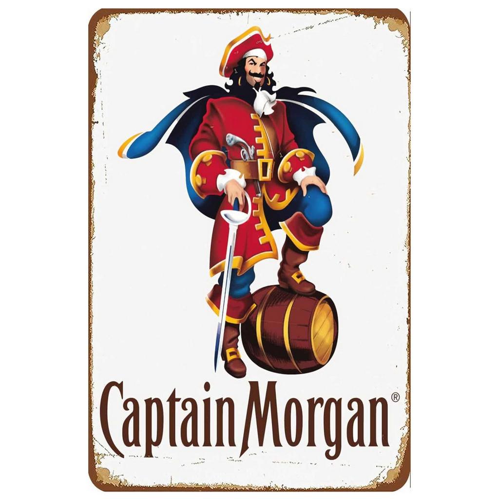 Segni Metallici in Latta Birre Captain Morgan Poster da Parete Targhe Segno Decorazione Pittura in Ferro Vintage per Garage Caffetteria Man Cave Club Bar