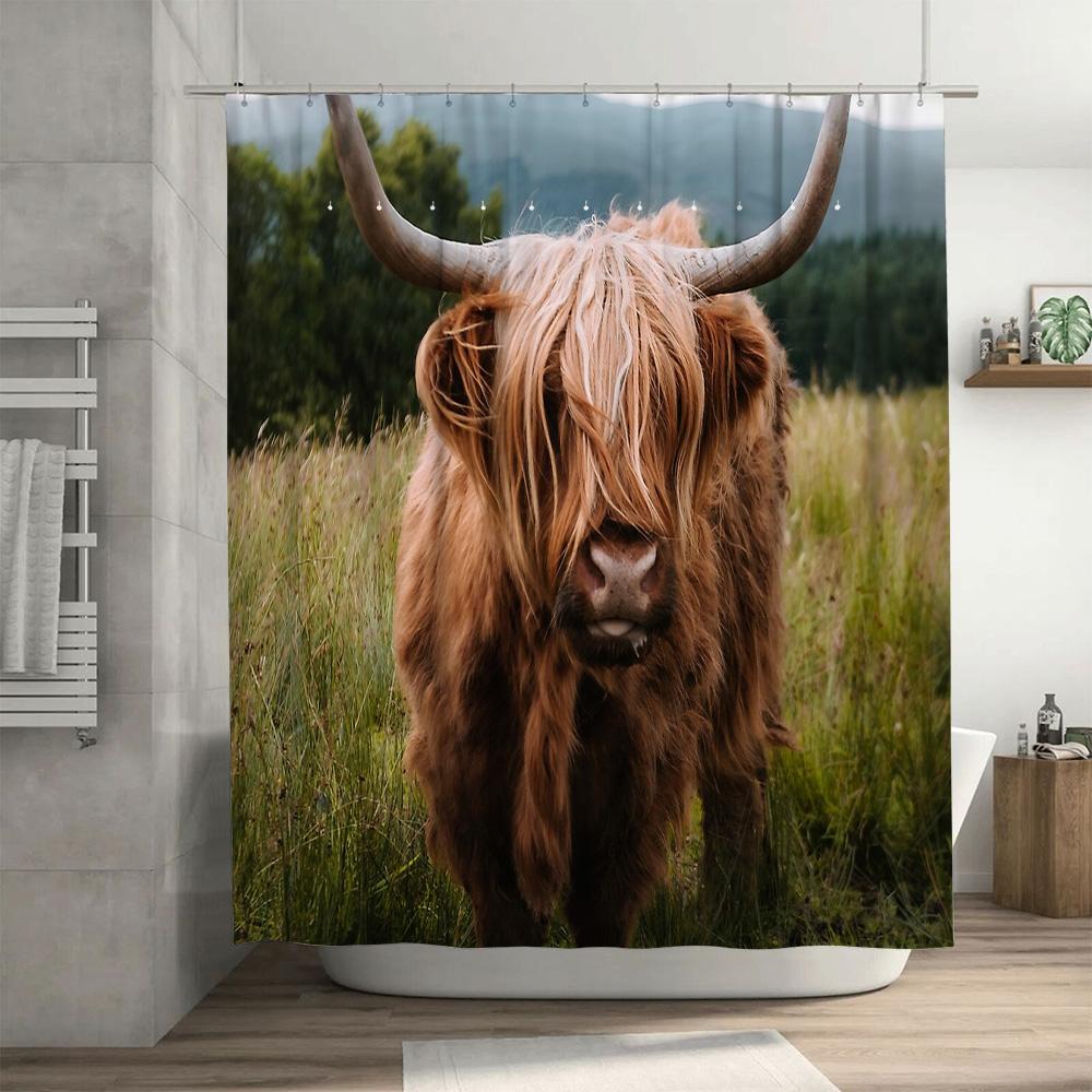 Tenda Doccia Mucca Fattoria Arredo Bagno Rustico Tenda Doccia Stampa Mucca Chic Country Tenda Doccia Animale della Fattoria Mucca Vintage