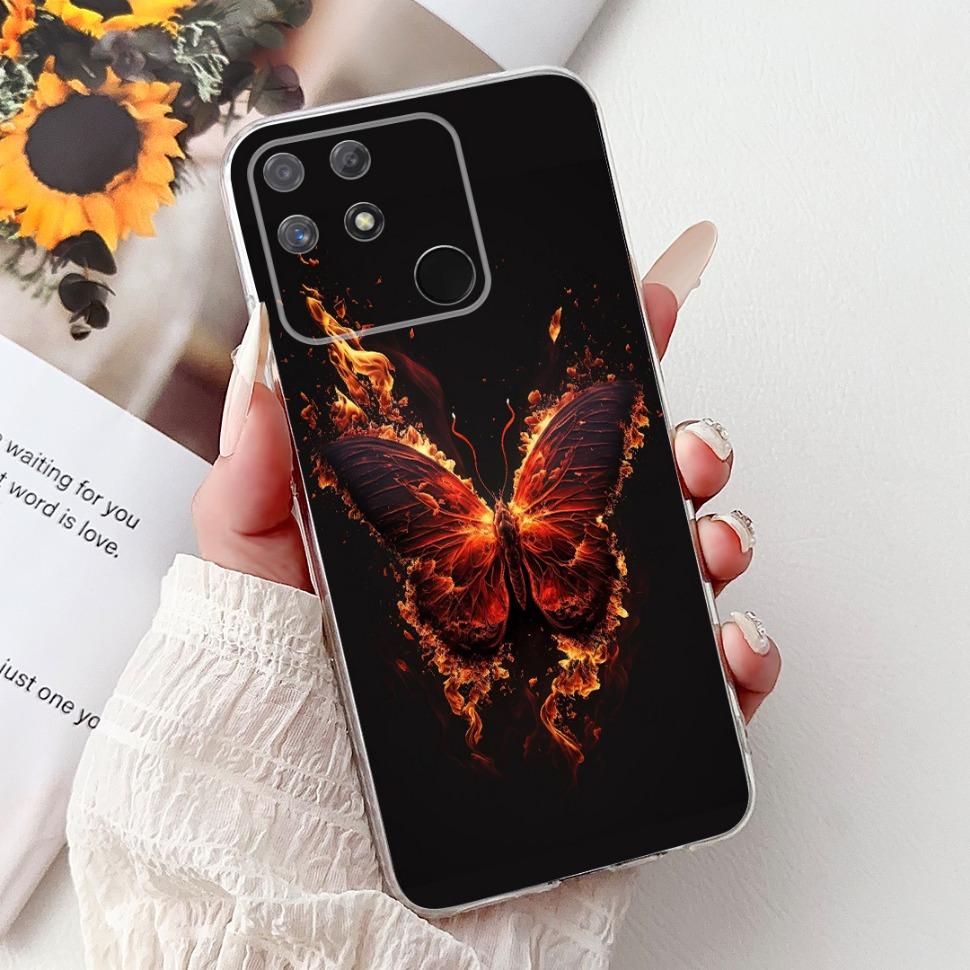 Soft Full RMX3430 Protective Cover For Realme Narzo 50A Casing Cat Pattern For Realme Narzo 50A Narzo50A Silicone Covers Case