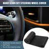 Car Hand Sewn DIY Steering Wheel Cover Set 32-35cm Microfiber Leather Black