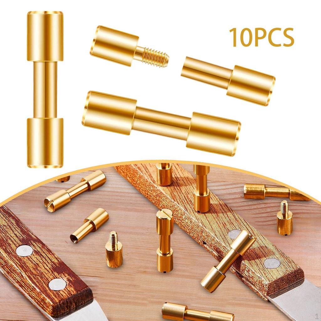 10 Pieces Brass Bracket Bolt Fasteners Screws Rustproof DIY Hardware Tool,Lock Rivets Making