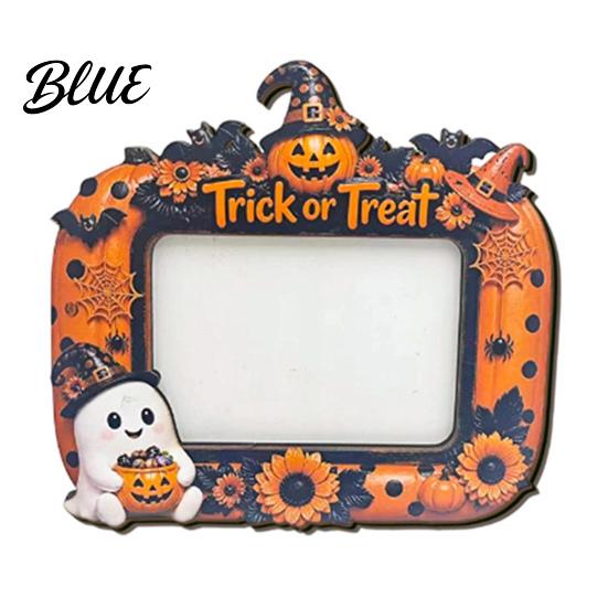 Vintage Pastoral Style Halloween Photo Frame Wooden Desktop Picture Holder for Spooky Party Decoration Bed And Breakfast Decor Festive Home